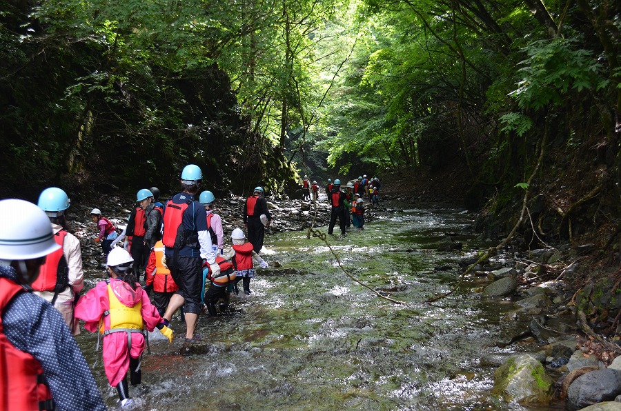 渓流登りと川遊び