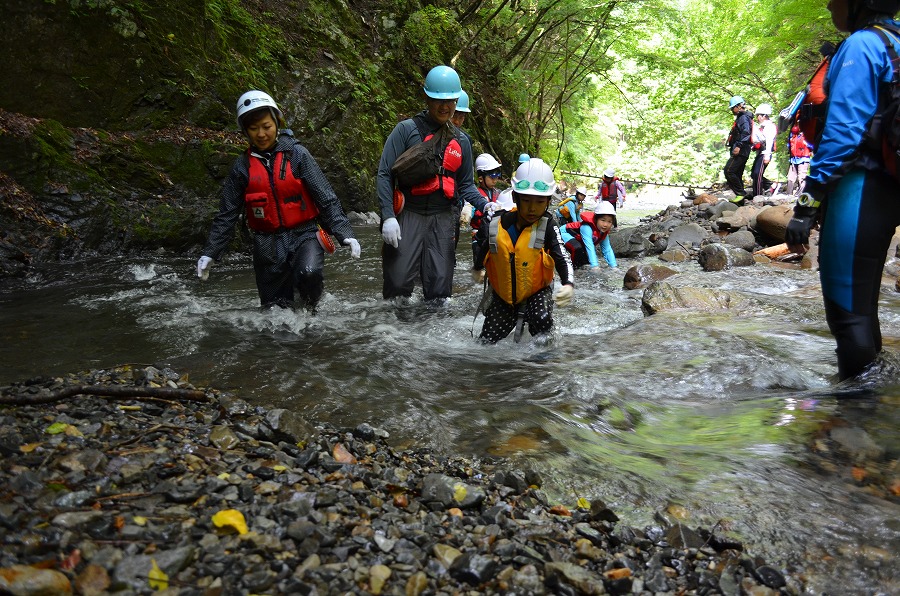 渓流登りと川遊び