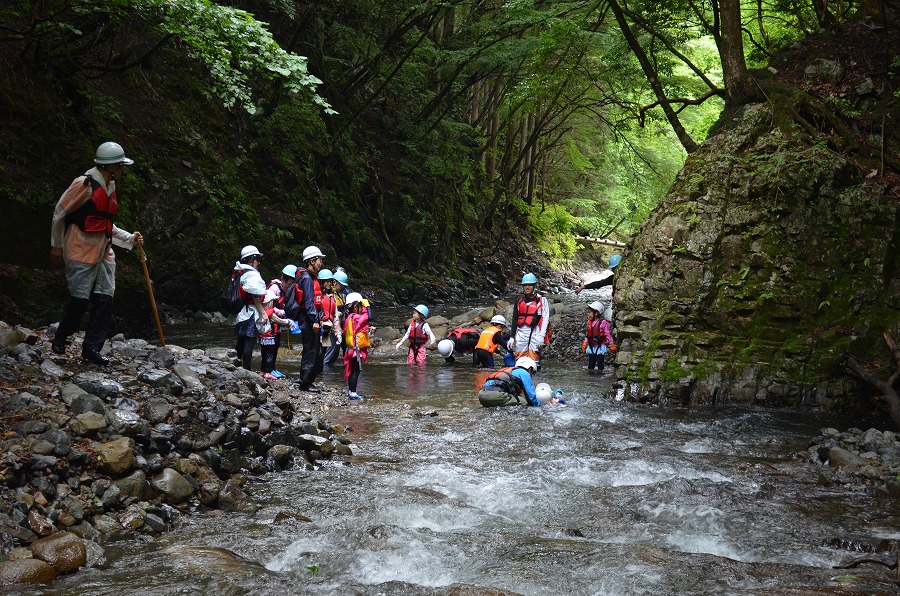 渓流登りと川遊び