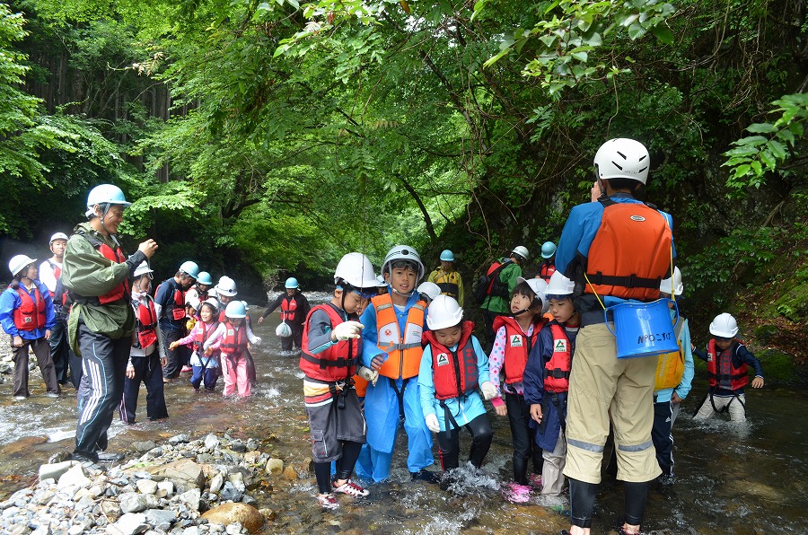 渓流登りと川遊び