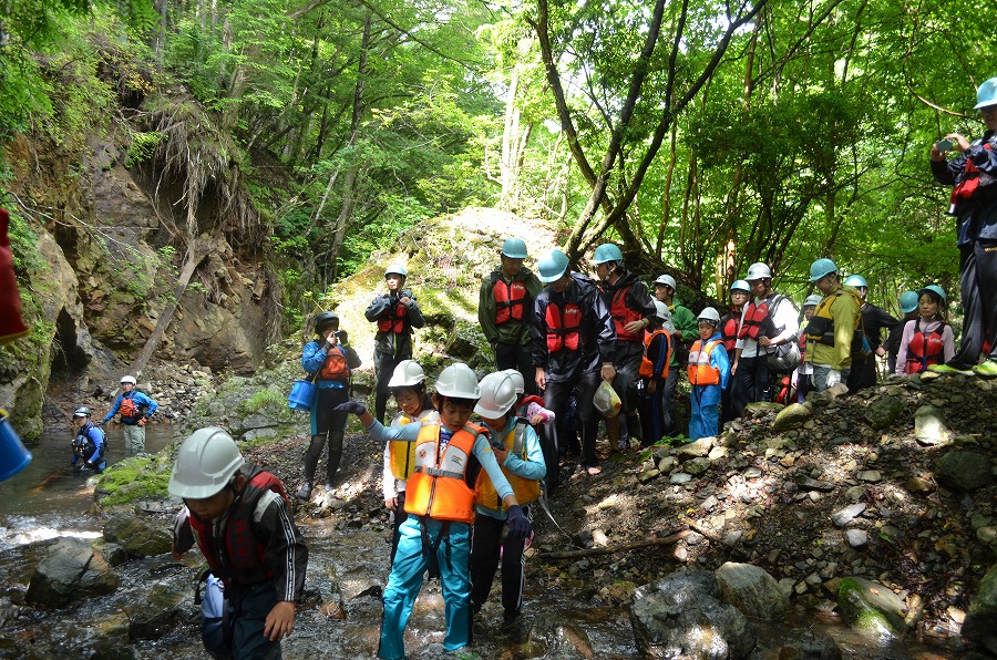 渓流登りと川遊び