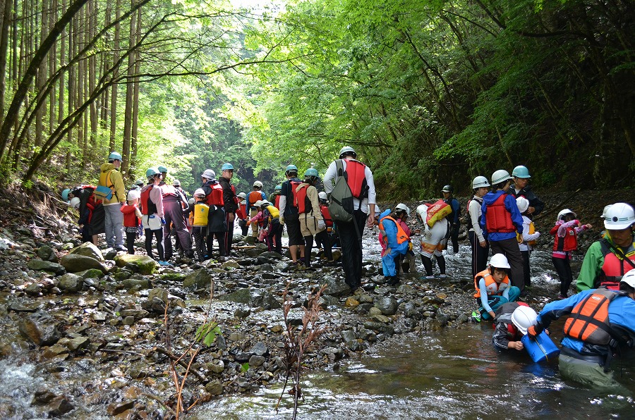 渓流登りと川遊び