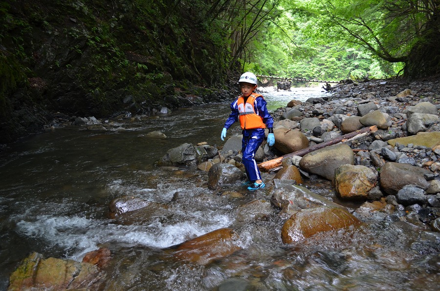 渓流登りと川遊び