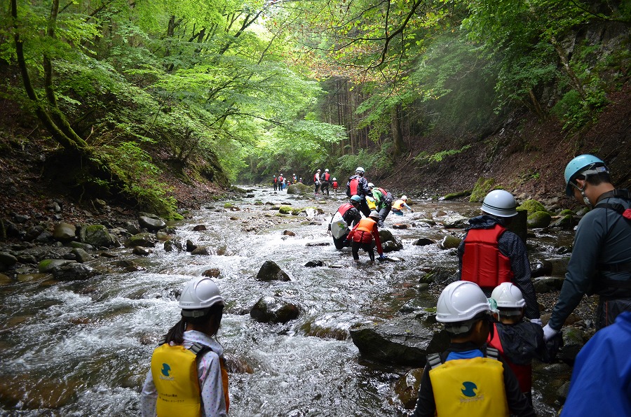 渓流登りと川遊び