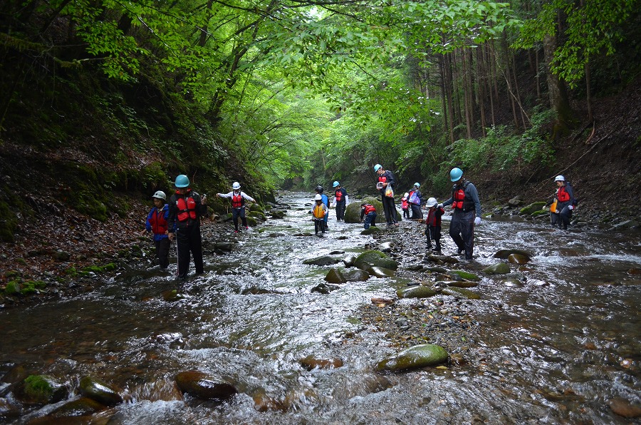 渓流登りと川遊び